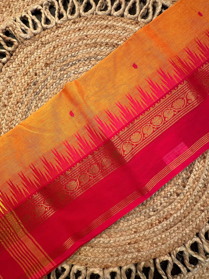 Yellow-Rani Narayanpet Cotton Saree