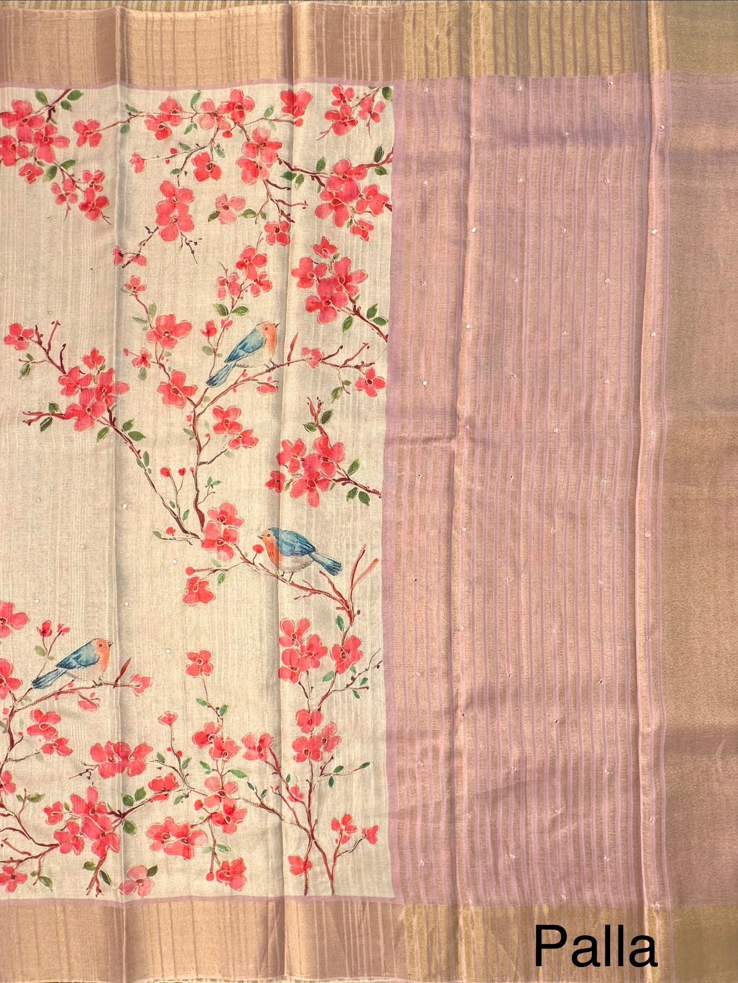 Beige-Mauve Diraa Tissue Saree