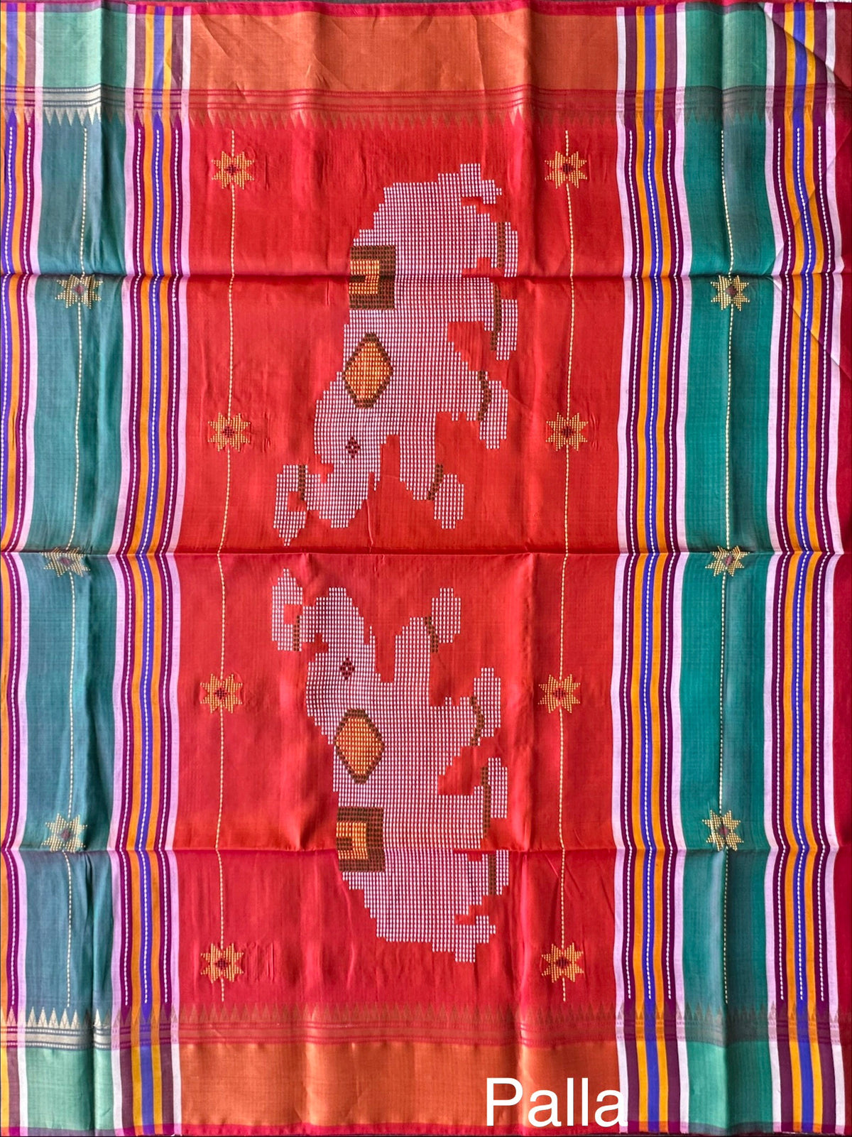 Wine-Multi Colour Assam Resham Weave Silk Saree
