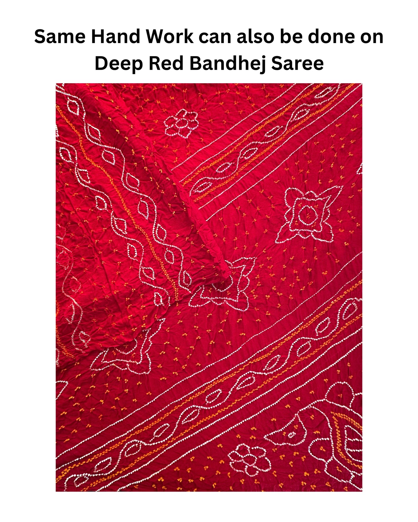 Bandhej Work Chinon Saree