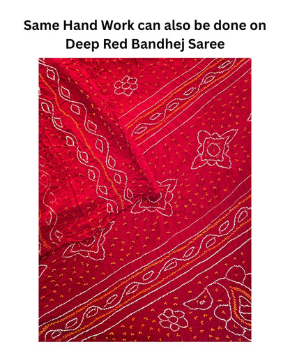 Bandhej Work Chinon Saree