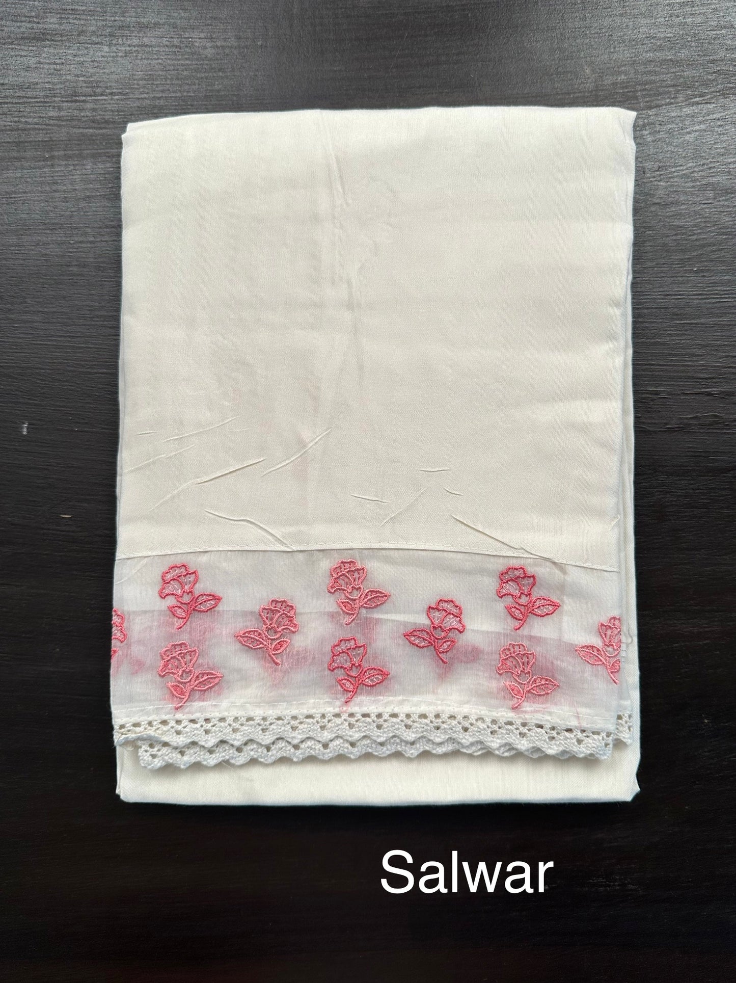 Off White-Peach Chanderi Suit