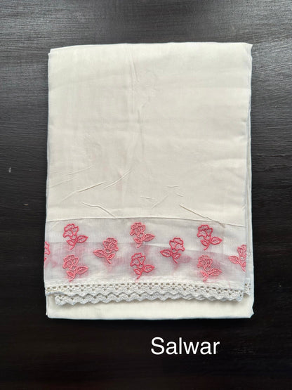 Off White-Peach Chanderi Suit