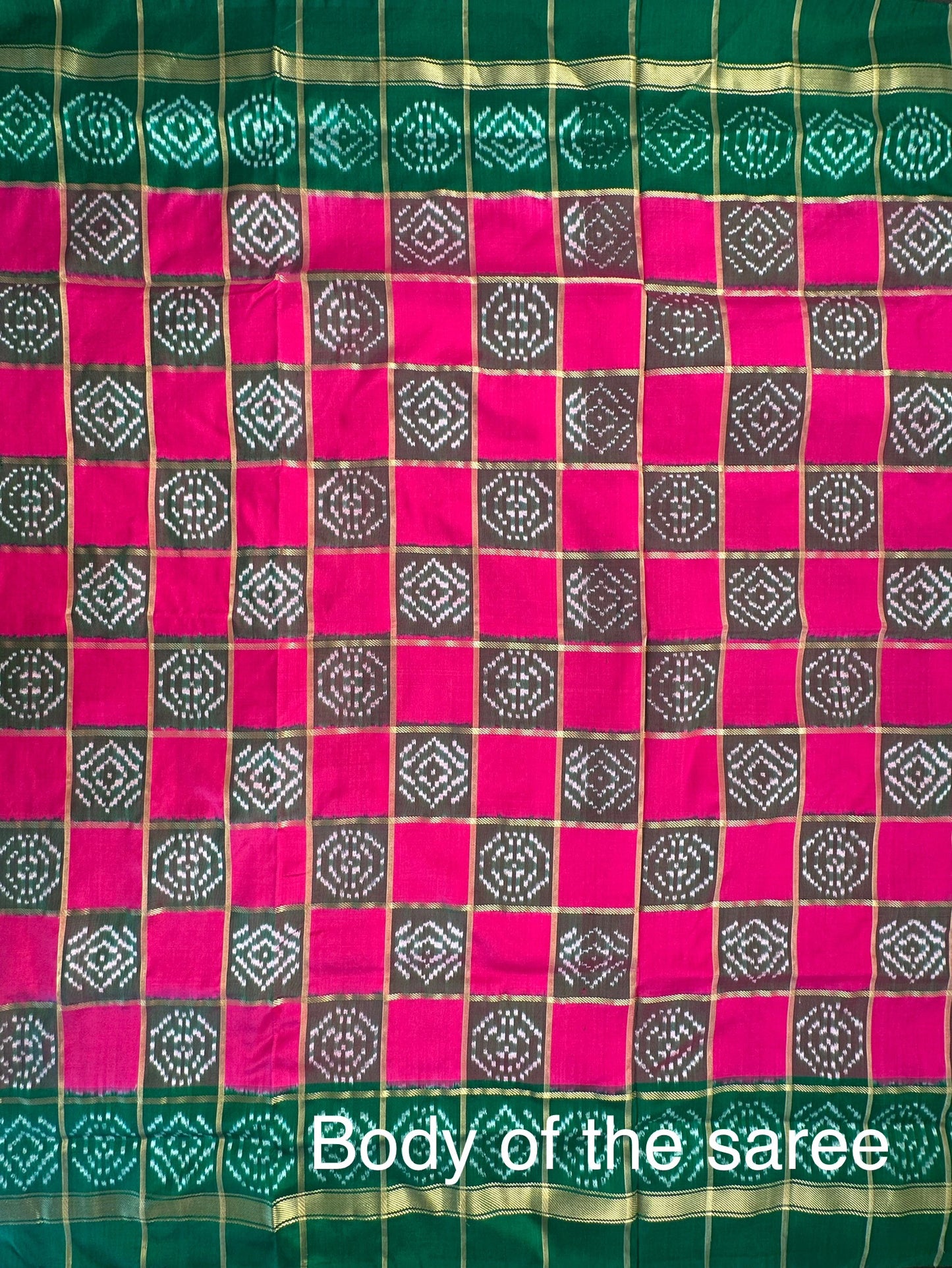 Rani- Bottle Green Patola Pure Silk Saree