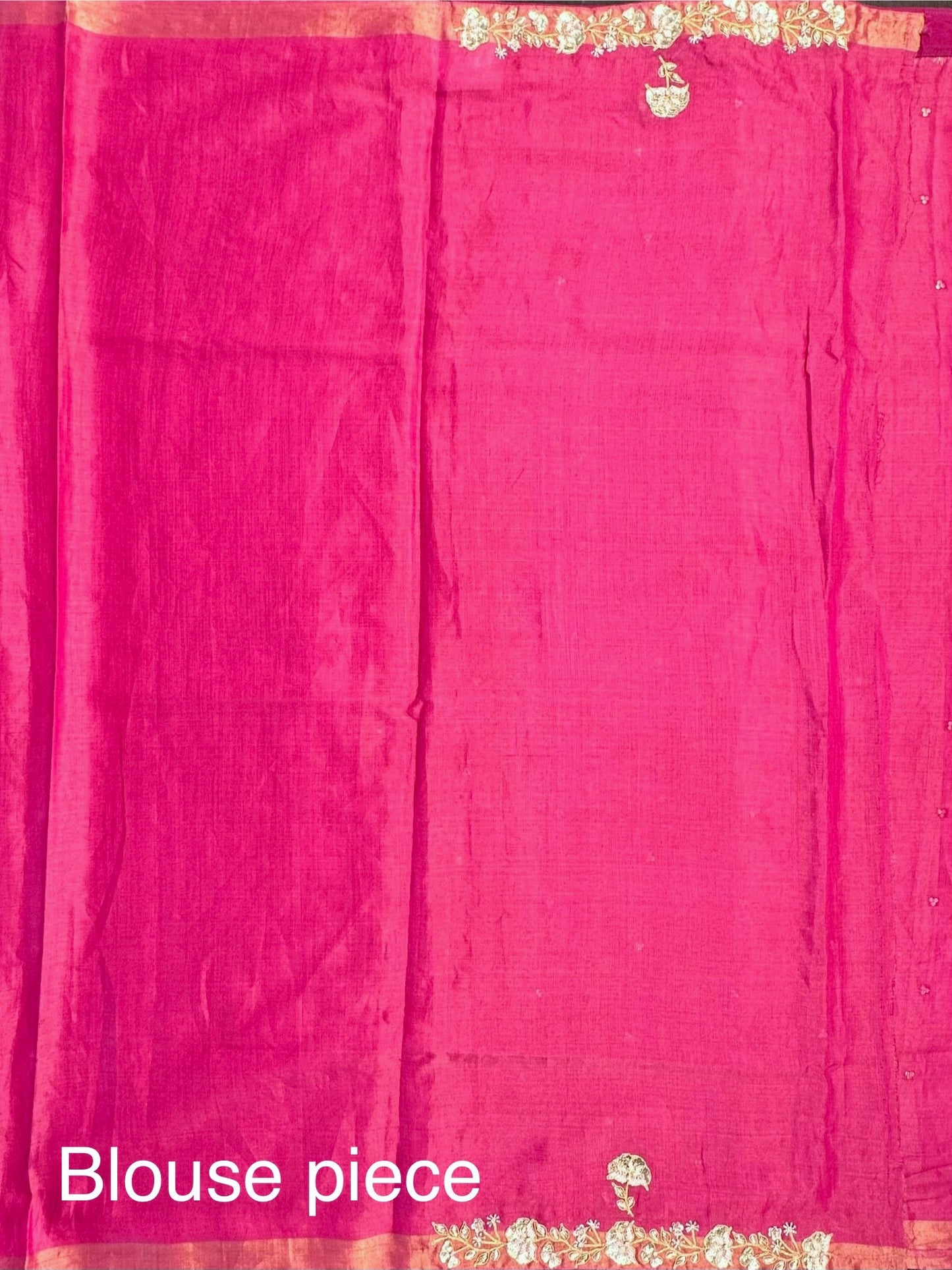Rani Tussar-Tissue Silk Saree with Hand Work