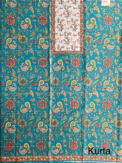 Green Fancy Cotton 3-Piece Suit