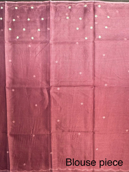 Dusky Mauve Gitika Kota Doria Pure Silk Saree
