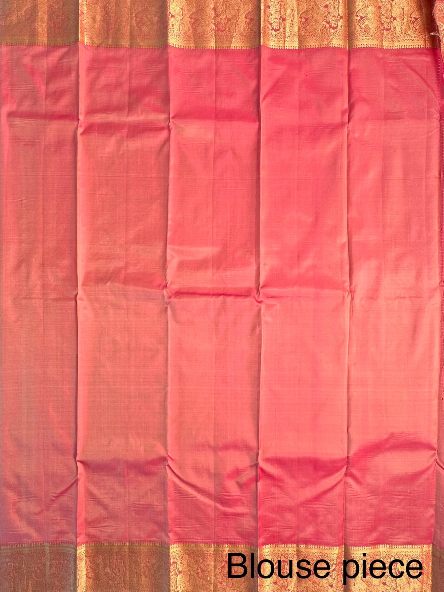 Cream-Dusky Pink Pondicherry Pure Silk Saree