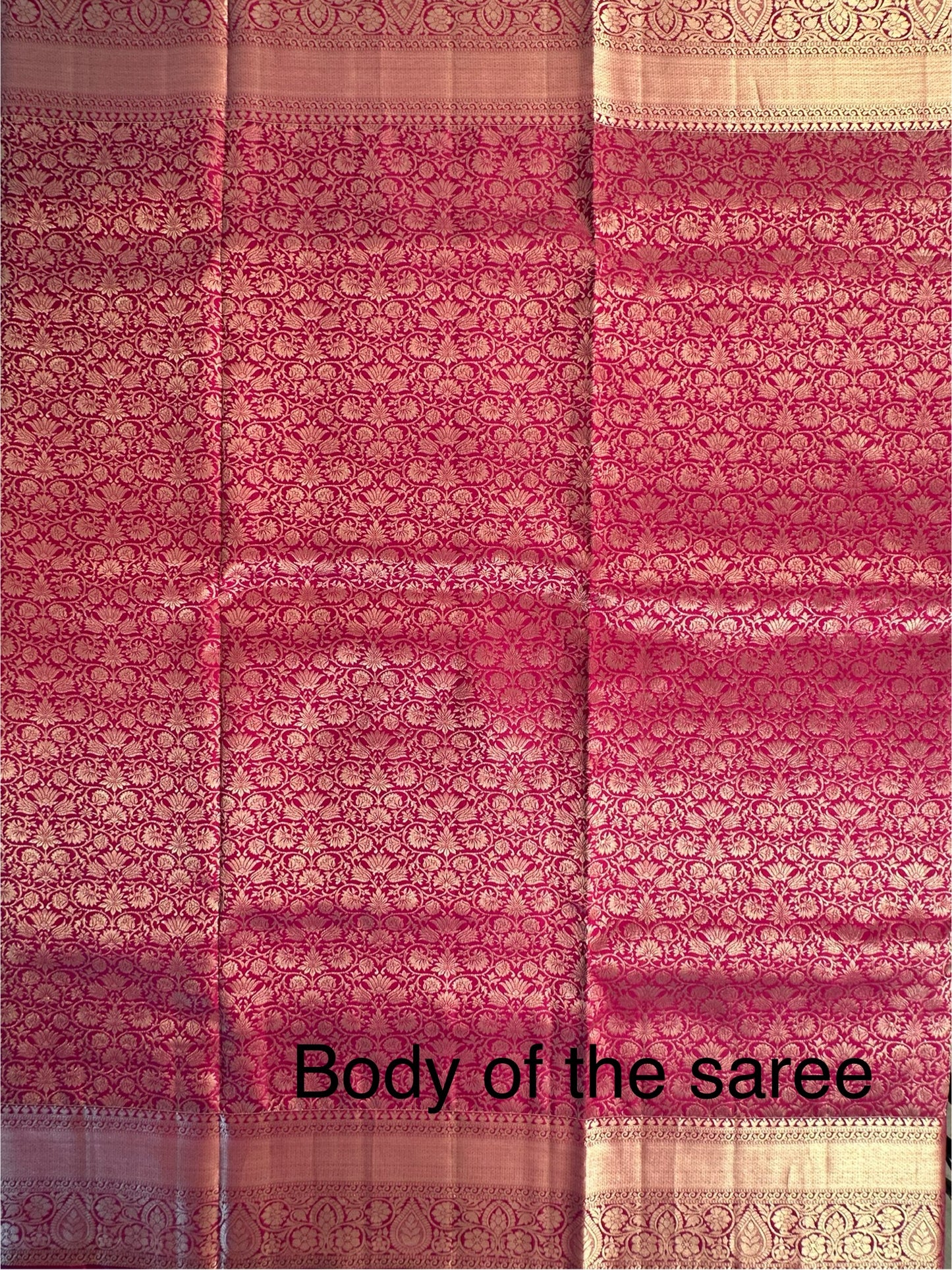 Magenta Handloom Kanjivaram Jamawar Pure Silk Saree