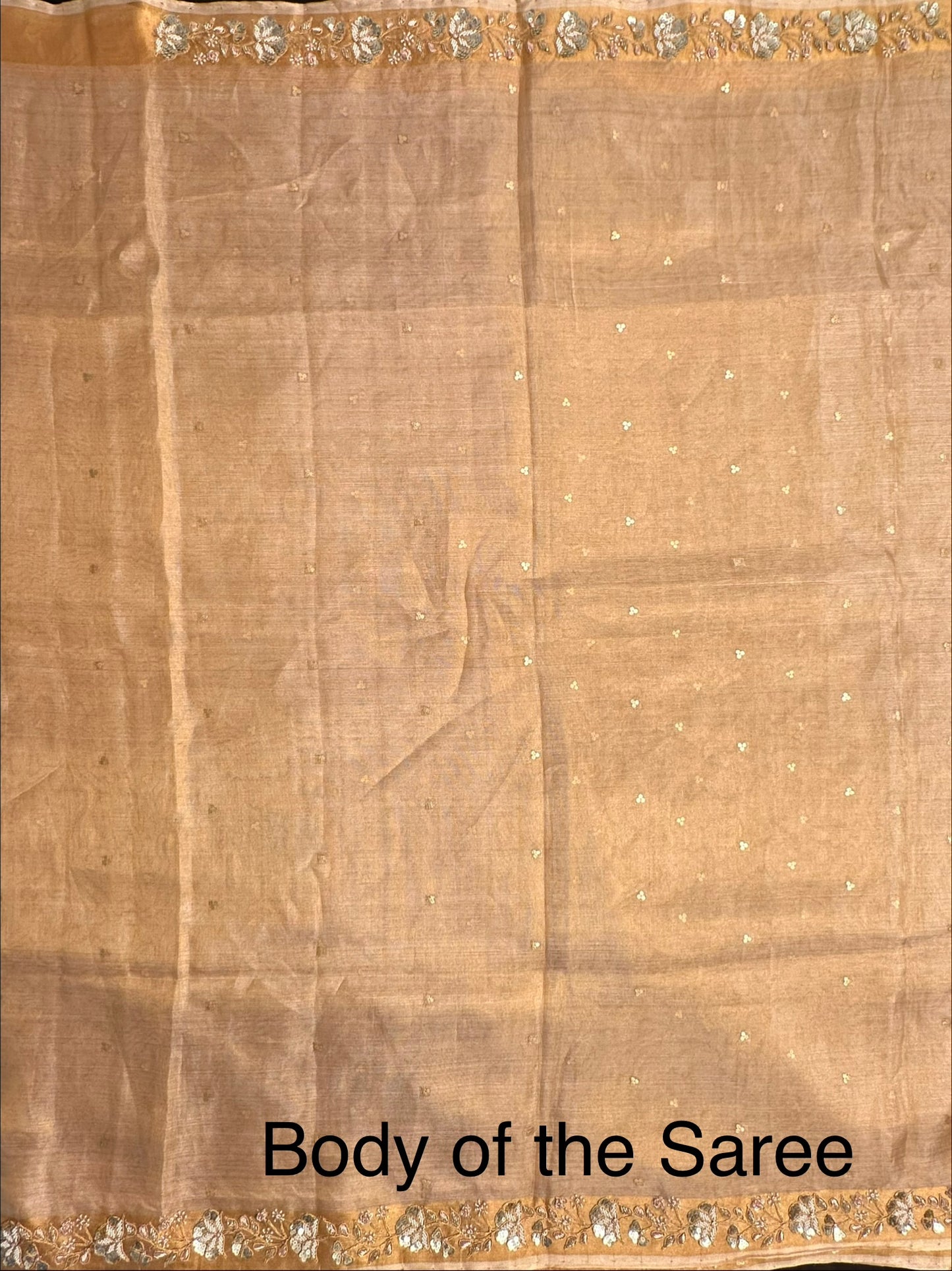 Golden Tissue Silk Saree With Work