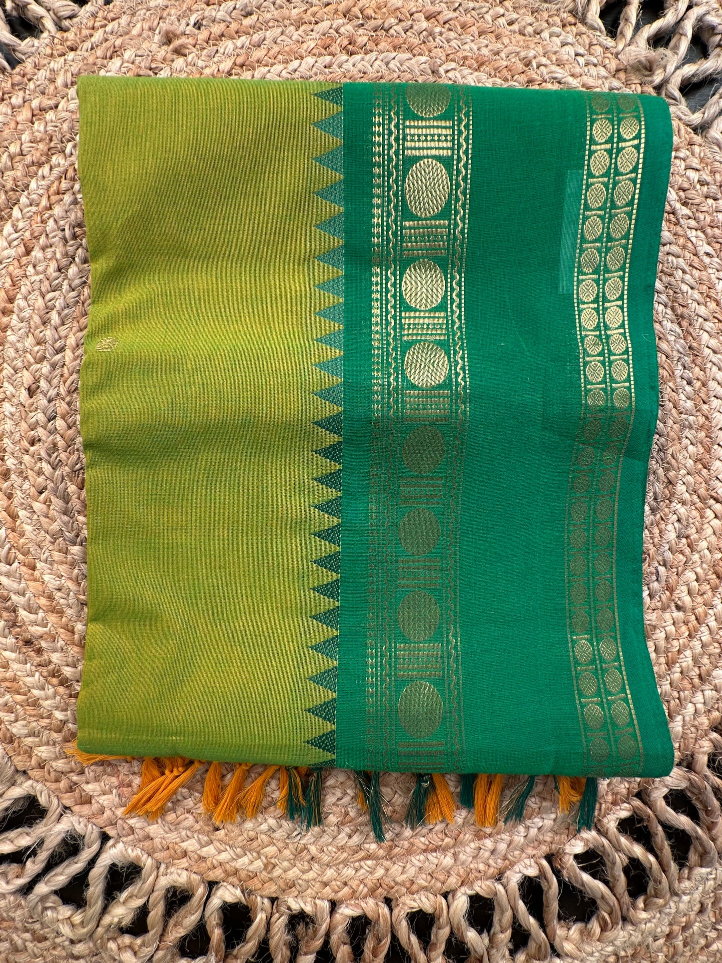 Green Narayanpet Cotton Saree