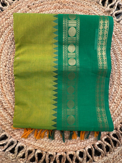 Green Narayanpet Cotton Saree
