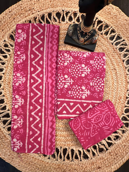 Magenta Akira Pure Cotton Suit