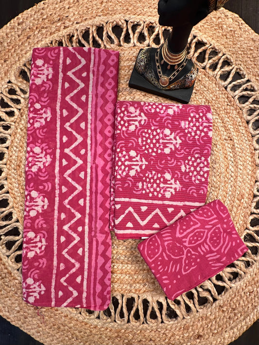 Magenta Akira Pure Cotton Suit