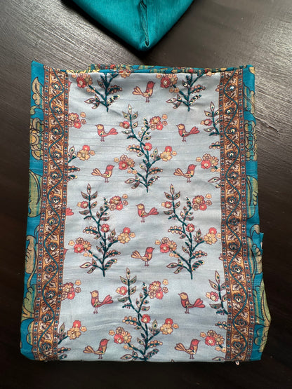 Green Fancy Cotton 3-Piece Suit