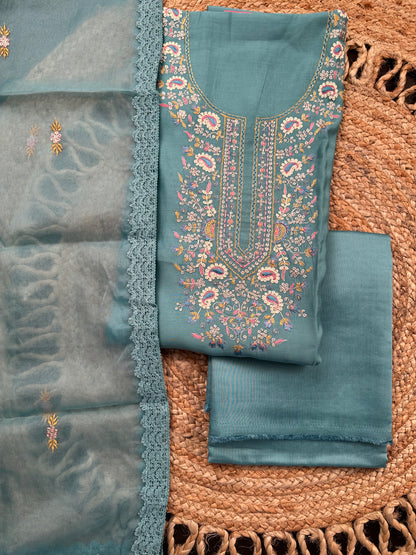 Firozi Pittan Work Cotton 3-Piece Suit