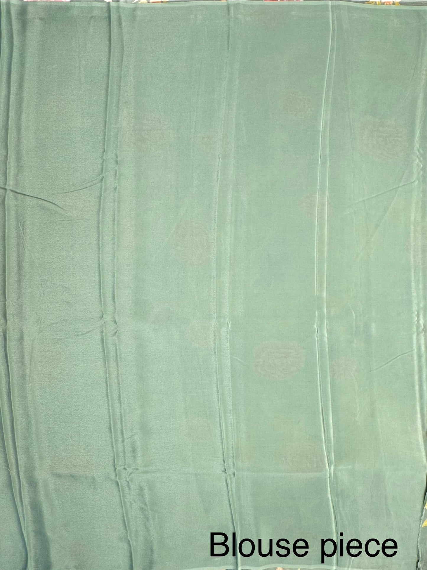 Sage Green Floral Print Chiffon Saree
