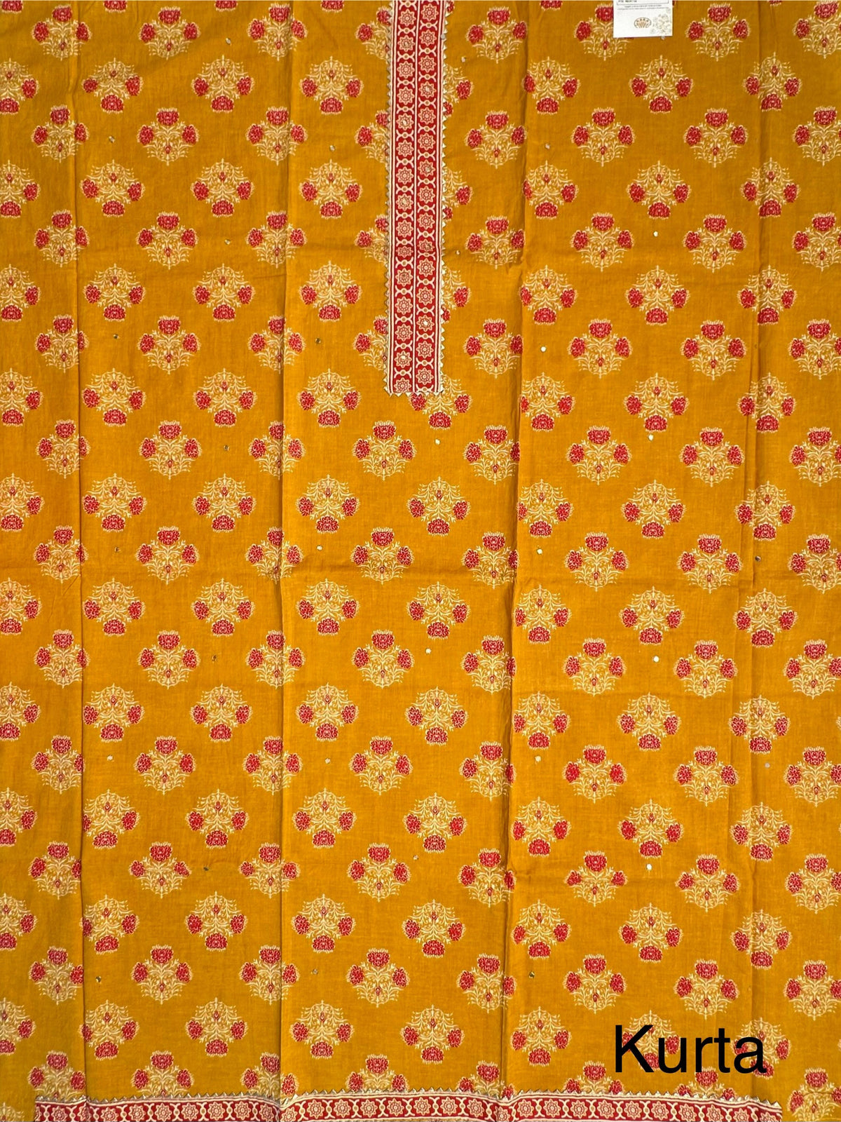 Mustard Jaipuri Necktie Cotton 3-Piece Suit