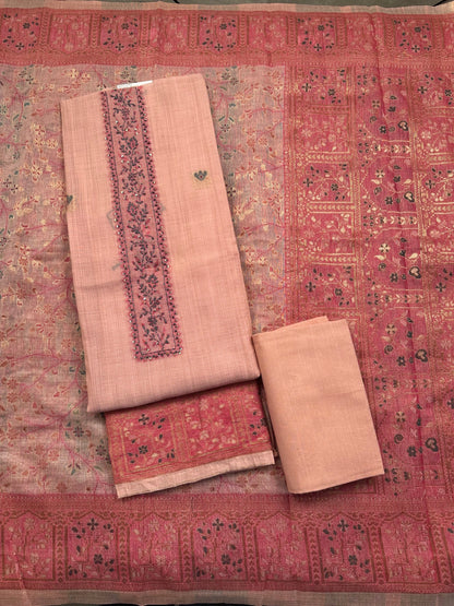 Pink Cotton 3-Piece Suit