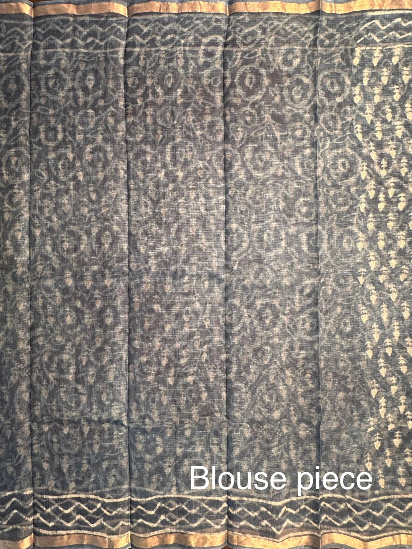 Indigo Kota Doria Cotton-Silk Saree