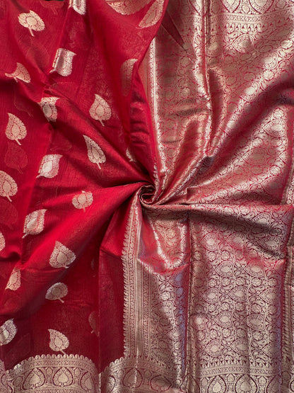 Maroon Chanderi Cotton Saree