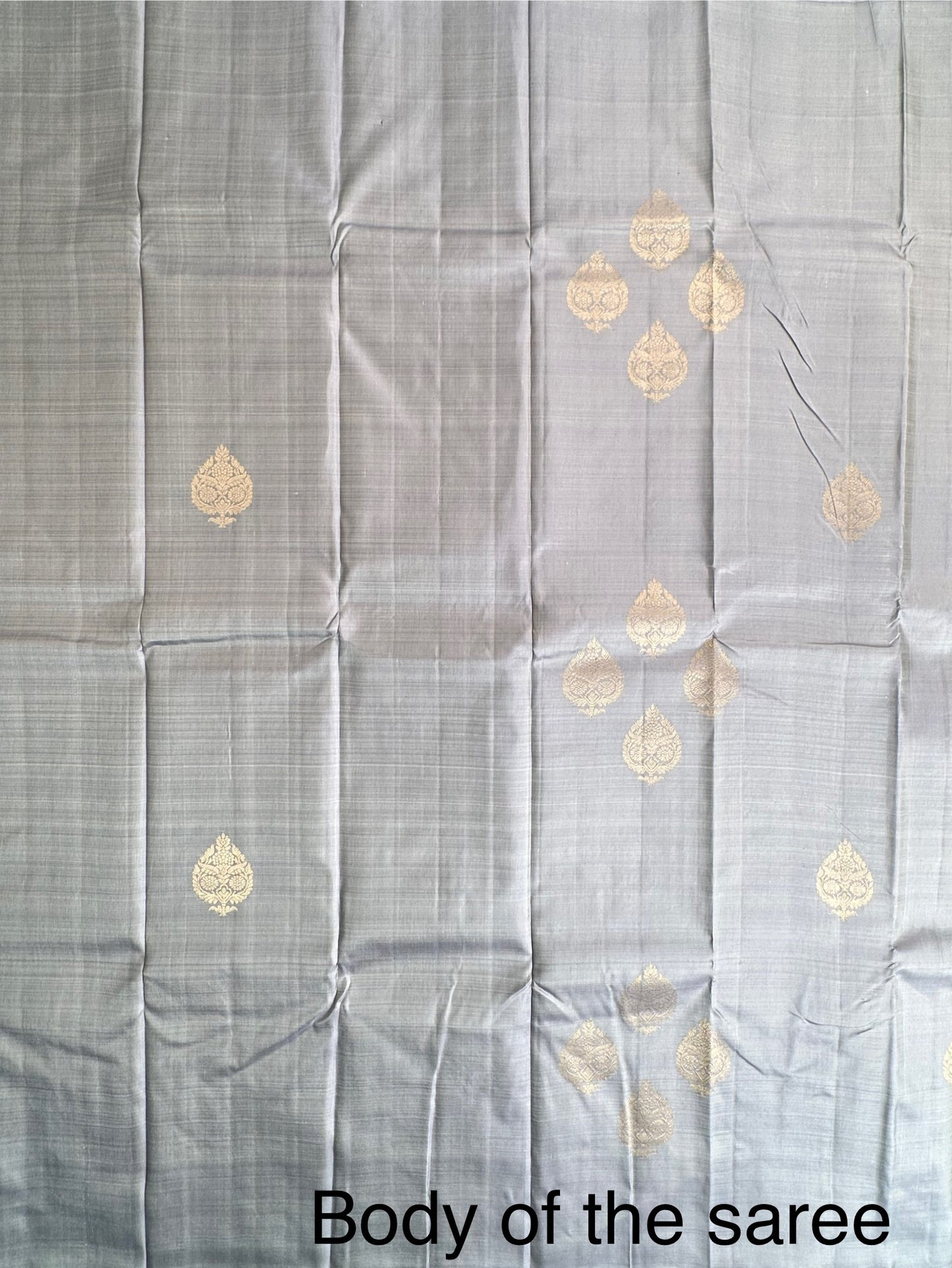 Grey Handloom Dharmavaram Pure Silk Saree