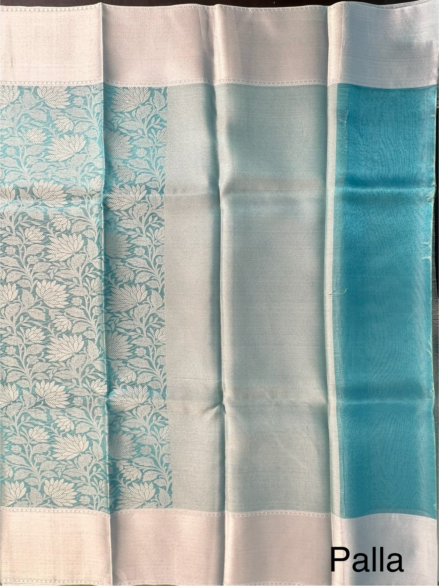 Firozi Blended Tissue Saree