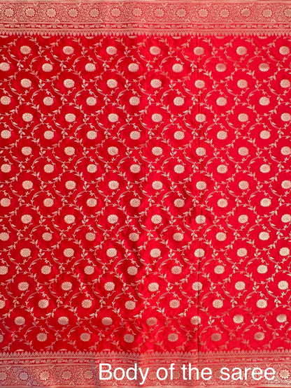 Red Banarasi Jaal Artificial Silk Saree