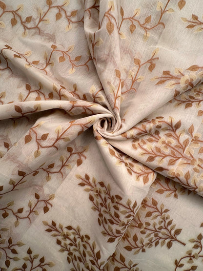 Off White-Mustard Jamdani Fancy Cotton Saree