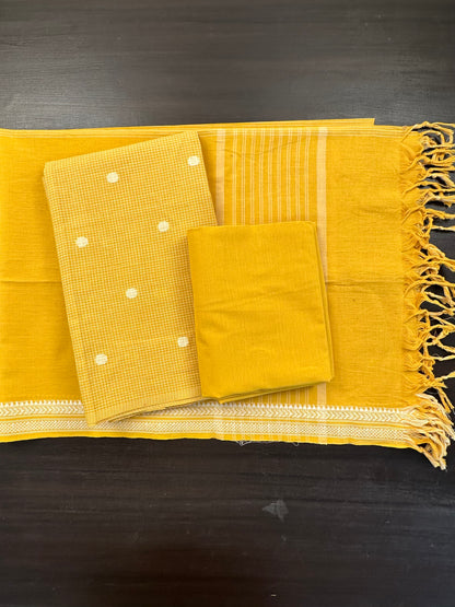 Yellow South Cotton 3-Piece Suit