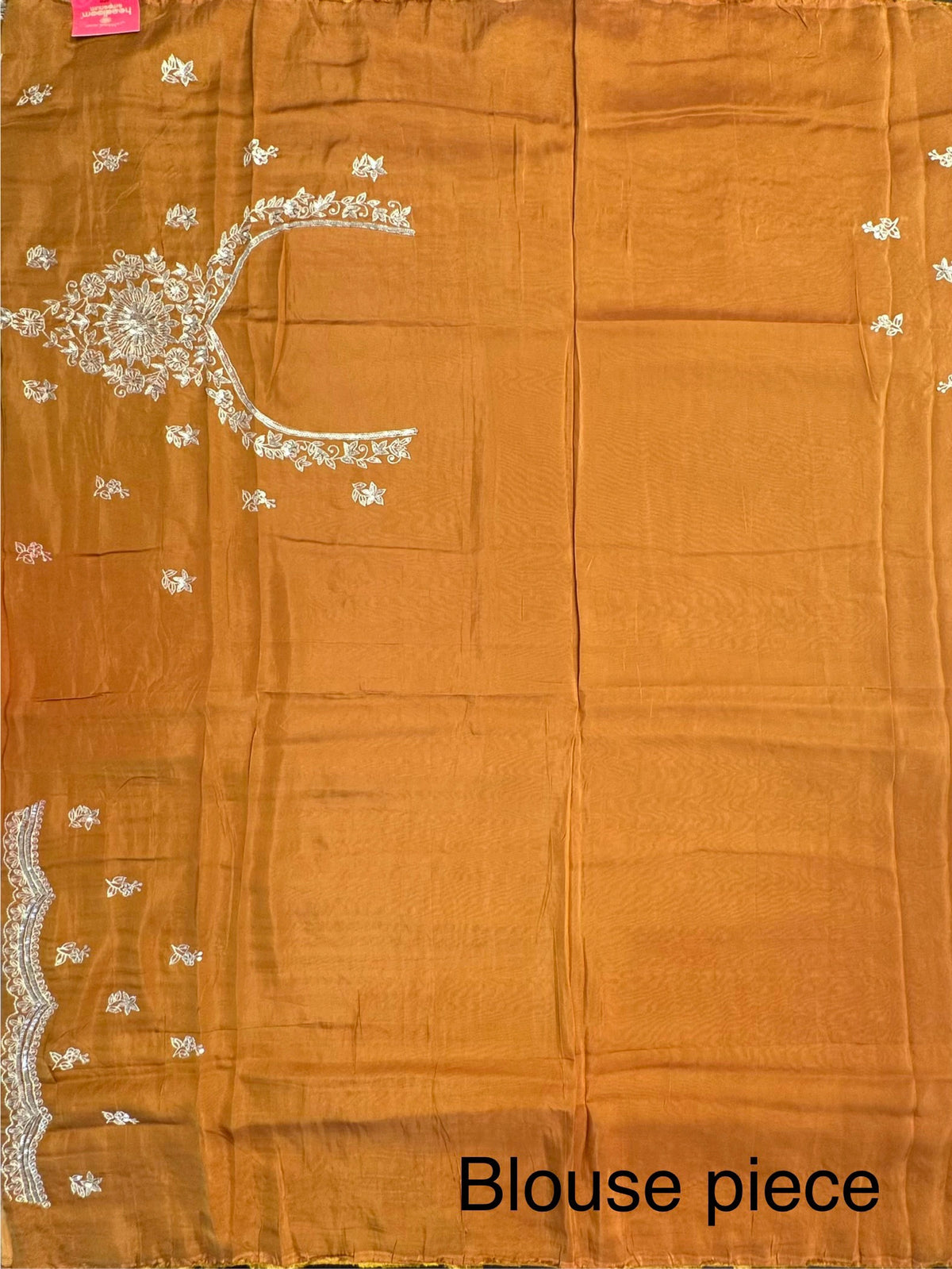 Mustard Artificial Crepe Saree With Hand Work
