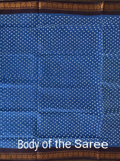 Blue Soongadi Cotton Saree