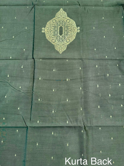 Green Handloom Chanderi Suit