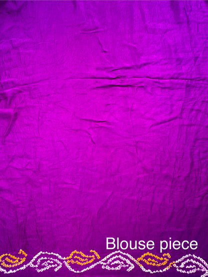 Purple-Rani Gharchola Bandhej Gajji Silk Saree