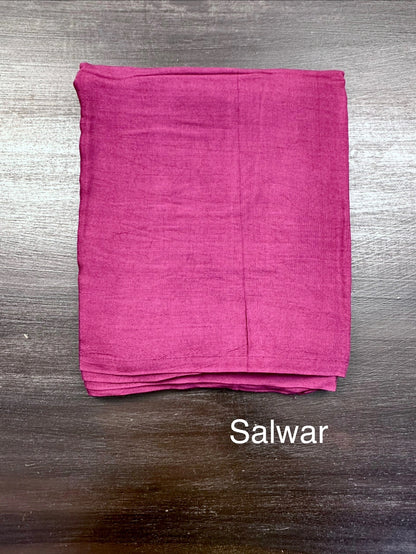 Wine Artificial Crepe Unstitched 3-Piece Suit