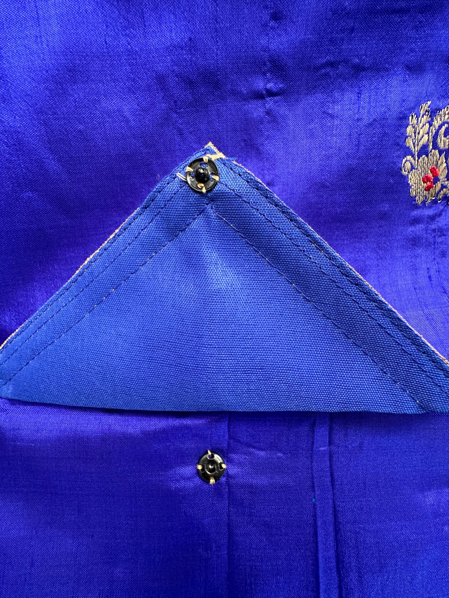 Royal Blue Pure Silk Saree Bag With Pouch
