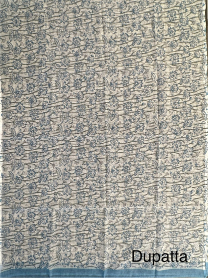 Grey Printed Pure Cotton Suit
