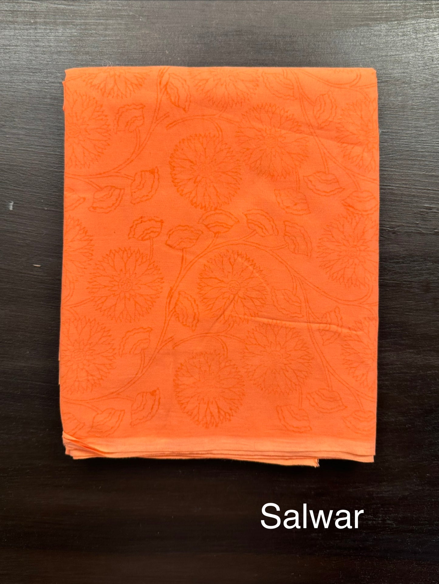 Orange 4-Piece Kota Doria Cotton Unstitched Suit
