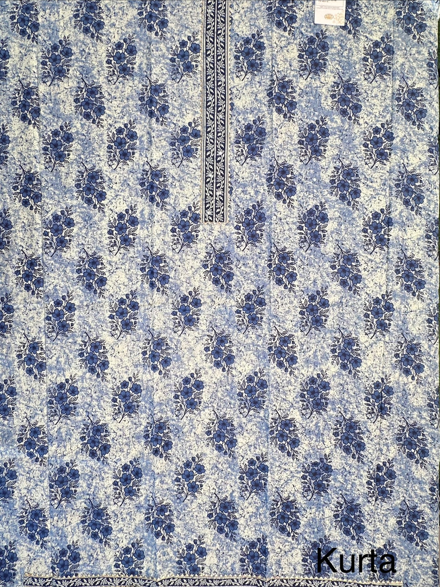 Navy Blue Jaipuri Necktie Cotton 3-Piece Suit