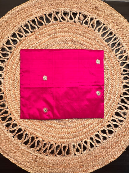 Magenta Pure Silk Saree Bag With Pouch