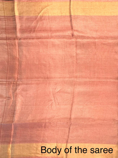 Coral Emboss Pure Tissue Silk Saree