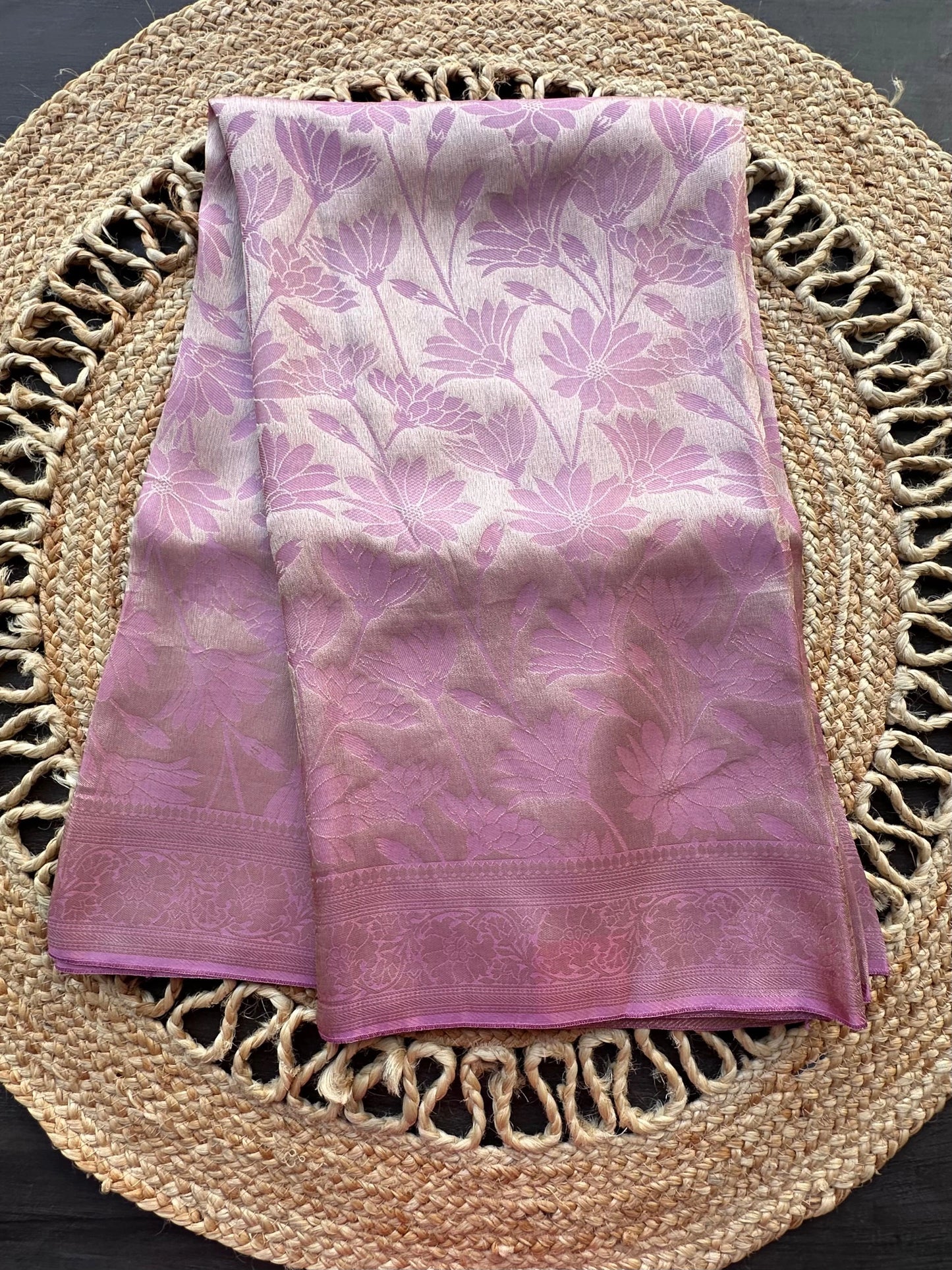 Mauve Aditi Jamawar Artificial Silk Saree