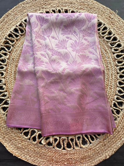 Mauve Aditi Jamawar Artificial Silk Saree