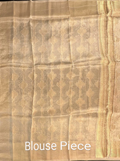 Light Golden Tissue Silk Saree