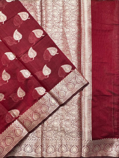 Maroon Chanderi Cotton Saree
