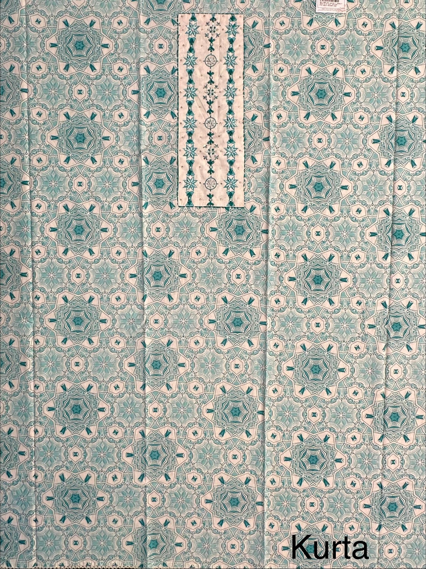 Off White-Firozi Necktie Cotton 3-Piece Suit