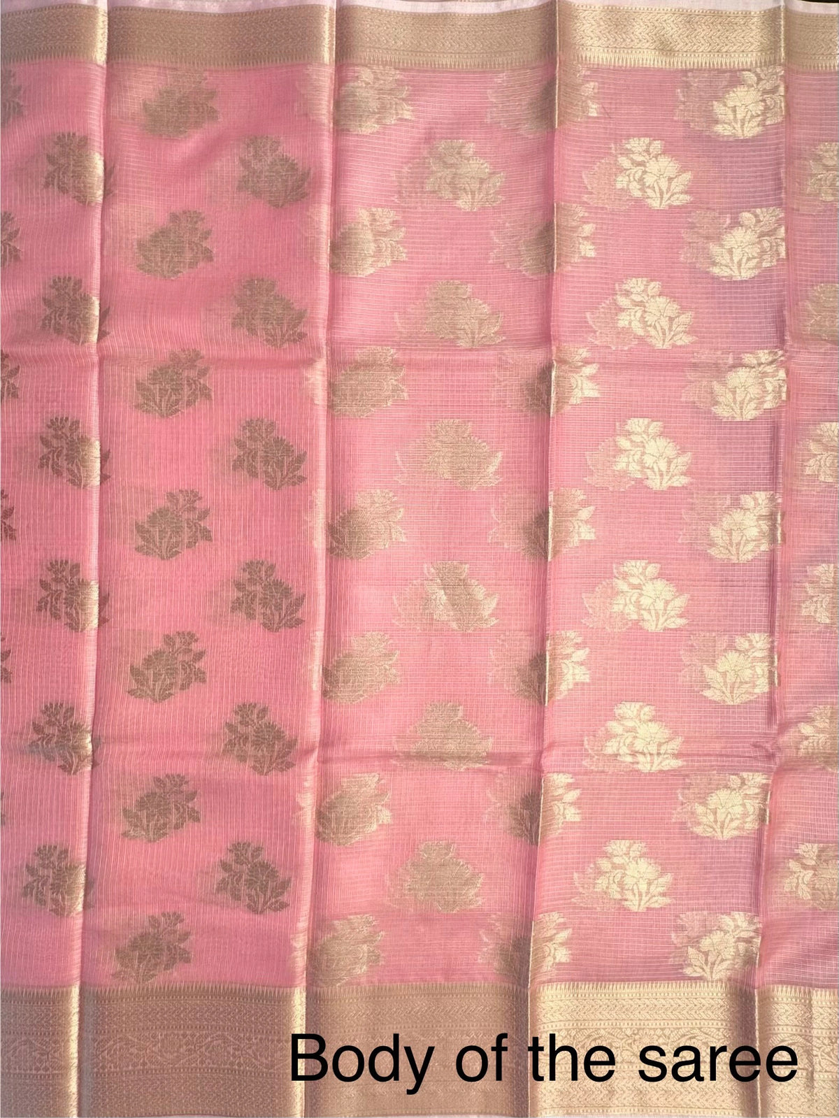 Pink Arvita Kota Doria Fancy Cotton Saree