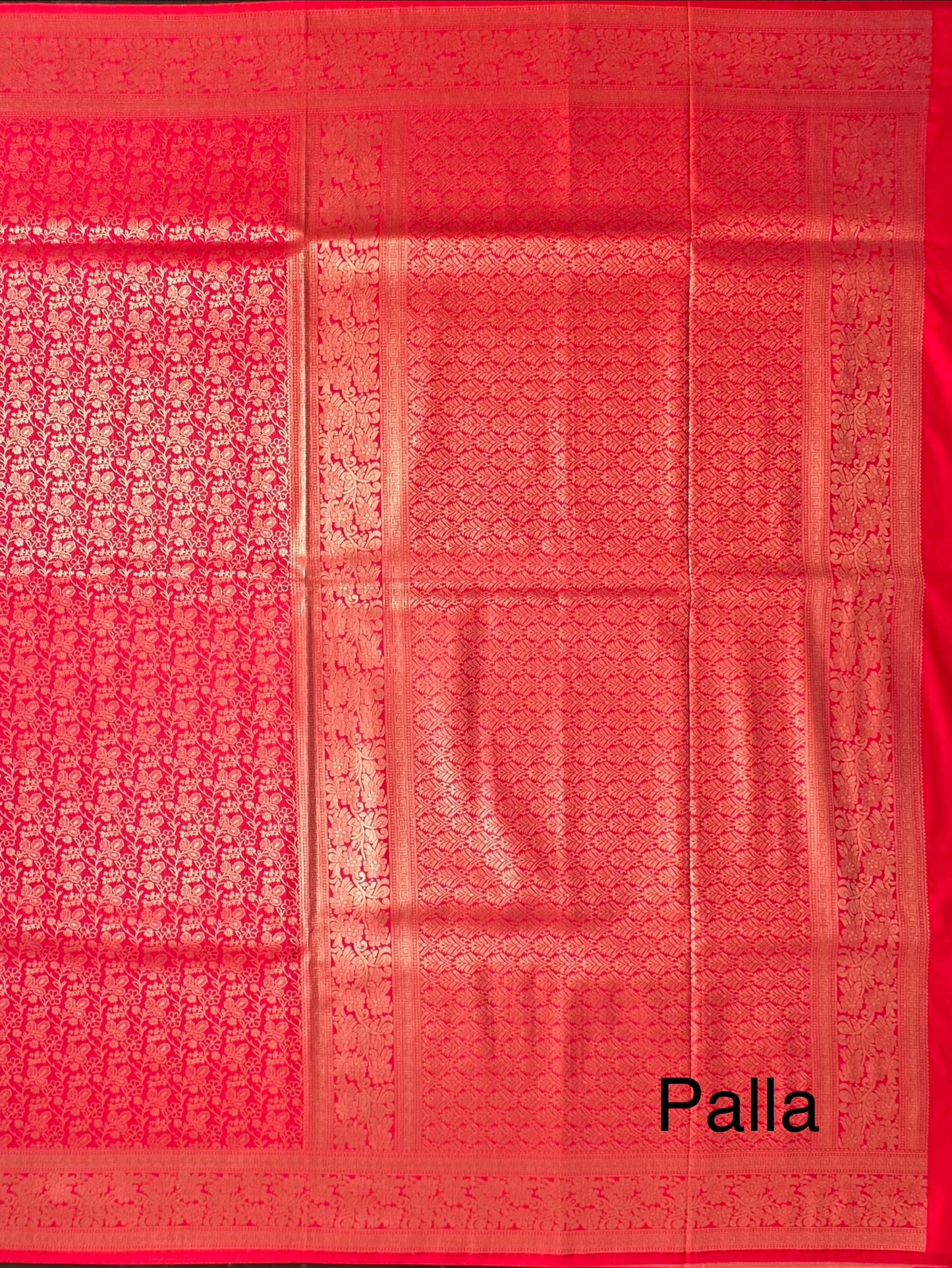 Red Jamawar Art Silk Saree