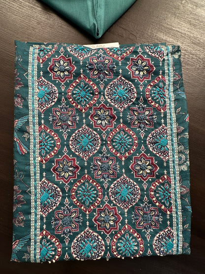 Rama Green Fancy Cotton 3-Piece Suit