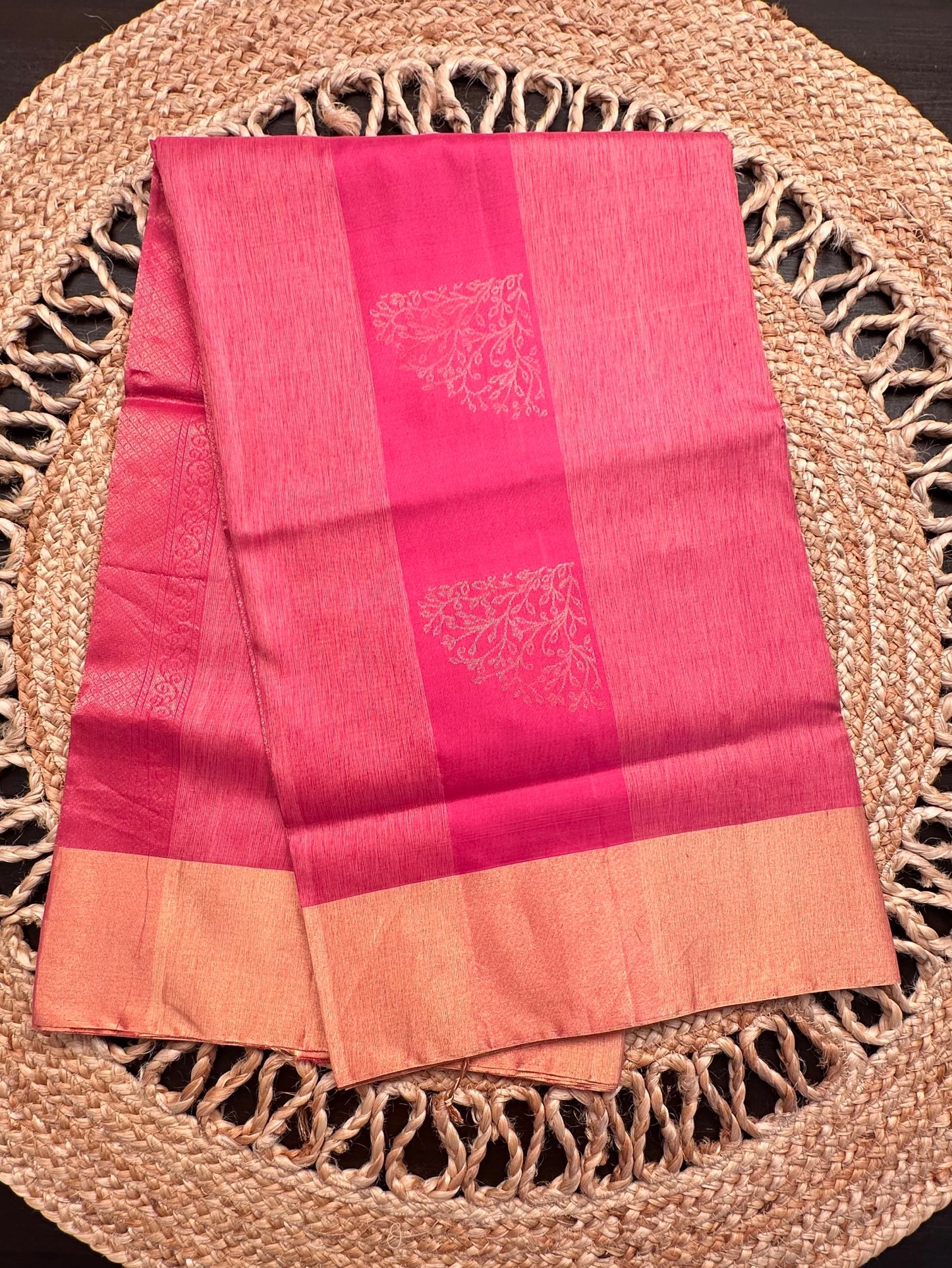 Pink Tiruchirapalli Pure Soft Silk Saree